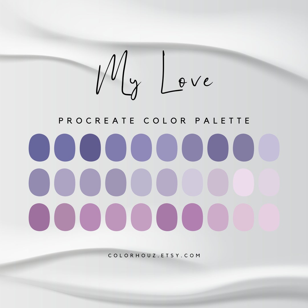Soft Pastel Color Palette Muted Purple Color Shades Nude Etsy