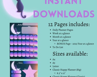 Space Kitty Printable Planner Insert Pages