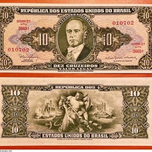 Brazil 10 Cruzeiros 1966 P183 UNC