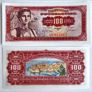 Jugosławia 100 Dinara 1963 UNC