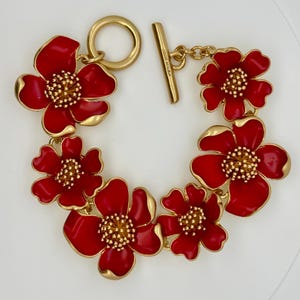 Oscar De La Renta - Bracelet - Red  flowers
