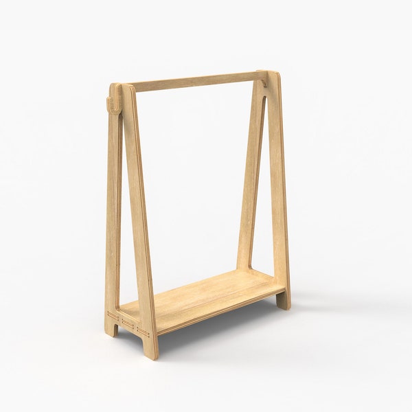 Kit de montaje de DigitalFile para perchero Montessori para niños de madera contrachapada, diseño fácil de montar