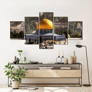 Dome of the Rock Canvas Print: 5-Panel Islamic Wall Art