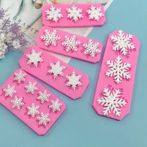 Decoration Snowflake Chocolate Fondant DIY Mold，freshie molds，Baking Cooking Decorating Tools，Silicone Christmas Winter Gift