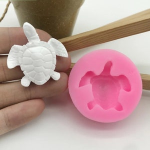 Soft Silicone Fondant Mold，freshie molds，Cute lovely Sea Turtle Shape Ocean Theme Fondant Cake Decoration Gum Paste Chocolate Mould Resin