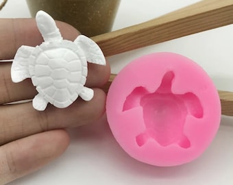 Molde de silicona suave para fondant, moldes freshie, adorable y adorable molde de resina para fondant con forma de tortuga marina y temática oceánica, para decoración de tartas, pasta de goma y chocolate.