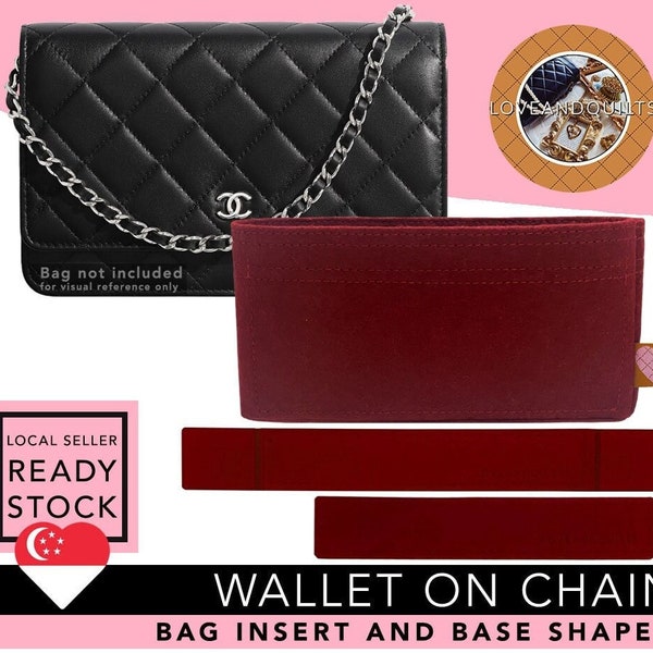 Portafoglio Chanel su catena WOC Borsa organizer Base Shaper bag Insert bag Liner / Premium Felt Organizer