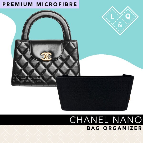 Chanel Nano Kelly Microfibre Bag Organizer bag Insert bag Shaper | Alcantara microfiber suede bag organiser