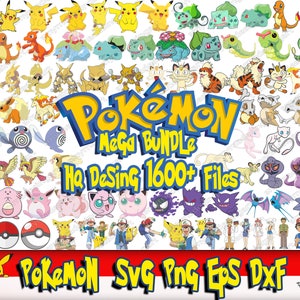 Cartoon SVG PNG EPS Dxf Bundle, Cut File, Layered, Cricut, Clipart, poke svg, bob svg,Pokemon png, bob png, kids svg, svg file Digital