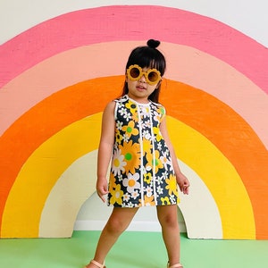 toddler girls groovy hippie flower power birthday dress