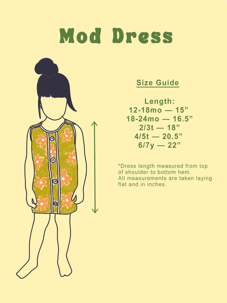 Moonstone Flower Power Mod Dress Two Groovy Retro Birthday Dress Girls Vintage Style Groovy One Dress image 4