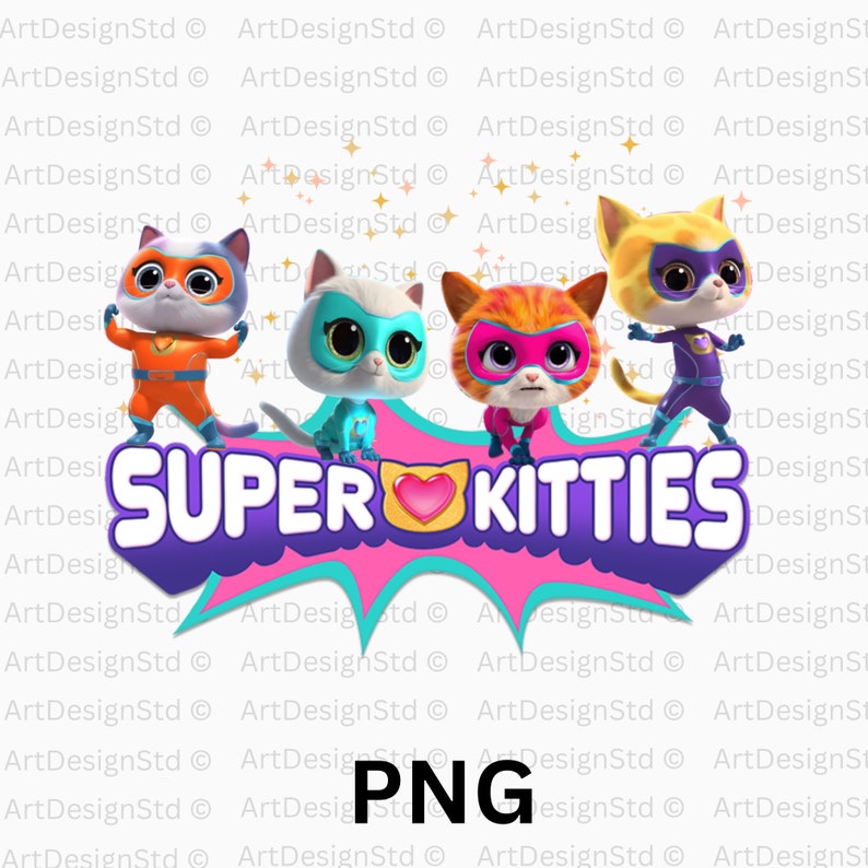 Superkitties Png Superkitty Character Super Kitties Print Superkitty ...