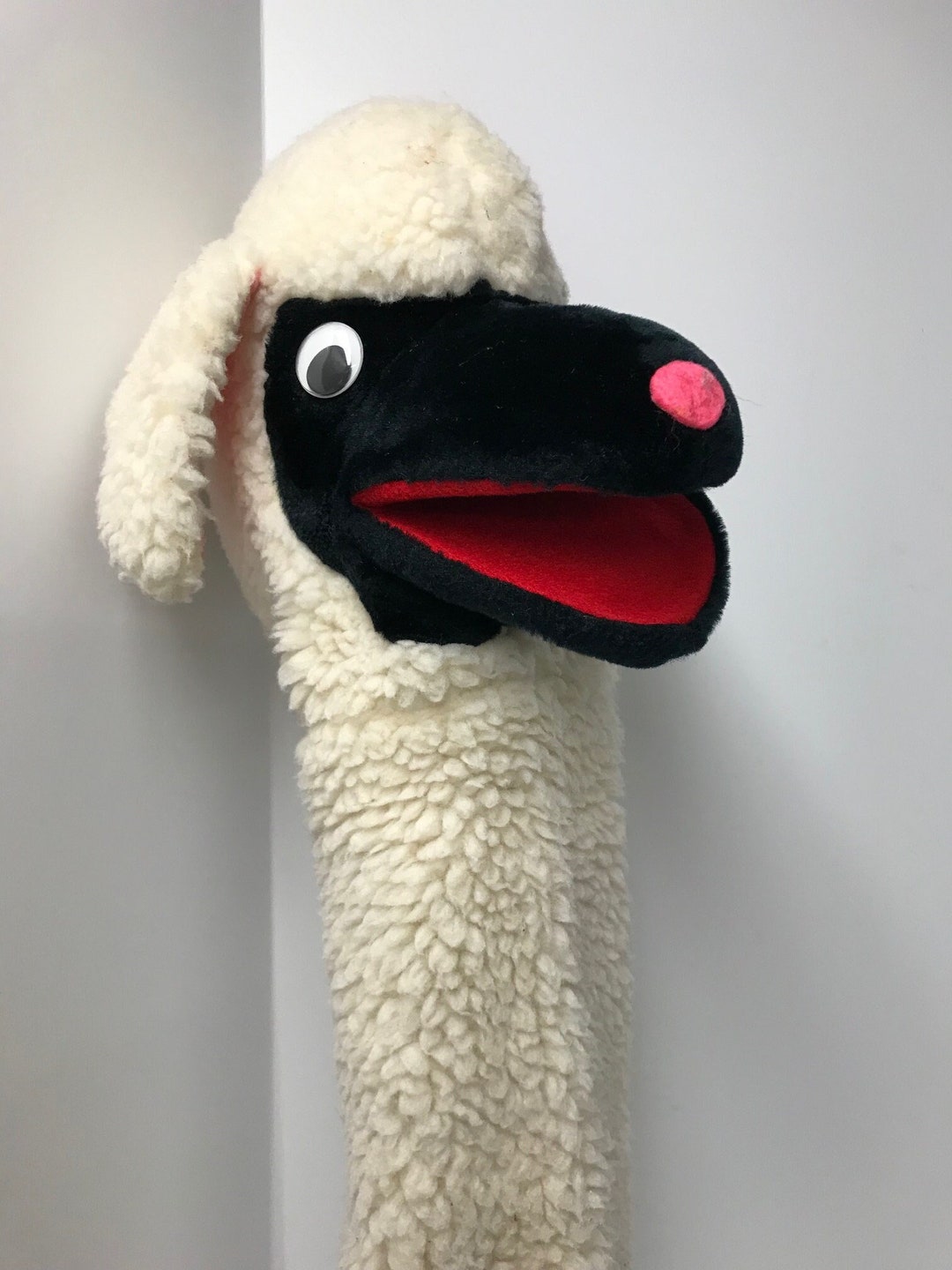 Soft Body Sheep Puppet Half Body Puppet Long Neck Unique Stage Puppet