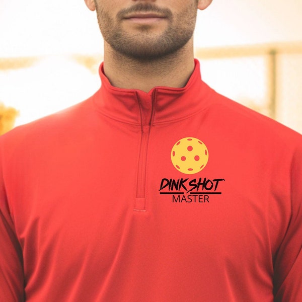 Pickleball Unisex Quarter Zip Pullover | DinkShot Master | Performance pullover | Mixed Double Sweatshirt | Moisture Wicking Attire