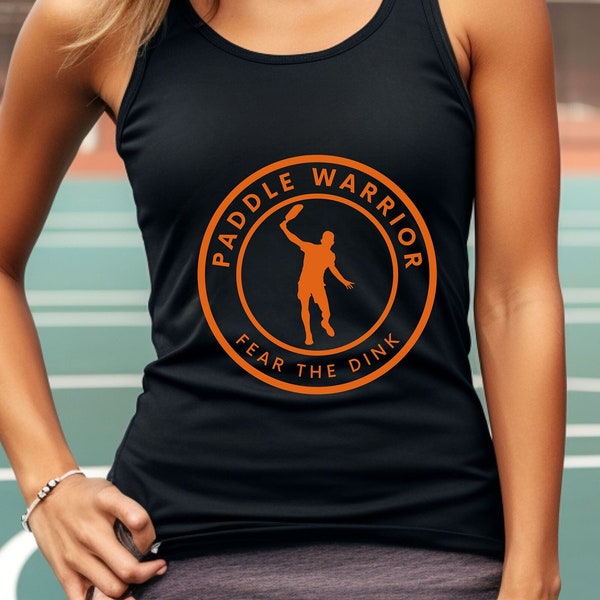 PaddleWarrior Tank Top Women shirt | Dink Tank | Racerback Pickleball | Queen of Court | Womens Pickleball | Outfit Pickleball Attire