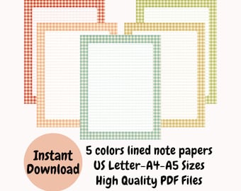 Plantillas de papel rayado de colores (descarga digital)