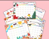 2026 Cute Colorful Printable Editable Calendar Template Kids Calendar School Classroom Wall Calendar Family Organization Teacher Planning