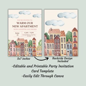Warming the Apartment Housewarming Party Invitation Card Template
