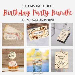 Wizardry School Express Train Ticket Birthday Party Invitation Bundle | Editable Printable Magical Wizard HP Birthday Party Card Set