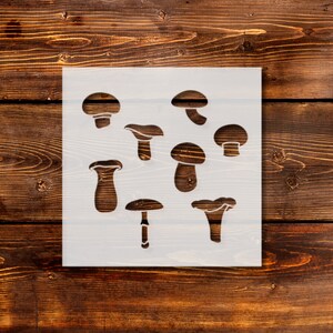 Mushroom Stencil, Types of Mushrooms, Mushroom Art, Cute Stencils, Reusable Stencils, Stencils for Art, Stencils for Paint, Crafting Stencil