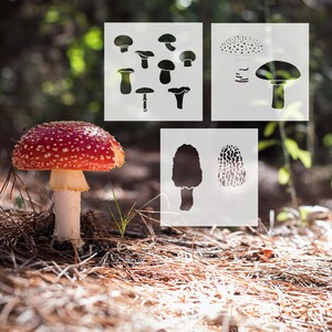Mushroom Stencil, Mushroom Art, Stencil Set, Stencils for Art,Stencils for Painting,Cottagecore Stencils,Crafting Stencils,Reusable Stencils