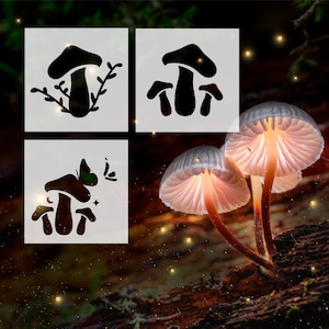 Mushroom Stencil, Mushroom Art, Stencil Set, Stencils for Art,Stencils for Painting,Cottagecore Stencils,Crafting Stencils,Reusable Stencils
