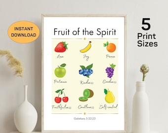Fruit of the Spirit Art Print, Galatians 5:22-23 (Digital Download)