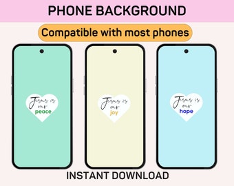 Christian Phone Wallpaper Pack, Bible Verse, Jesus Quotes (Digital Download)