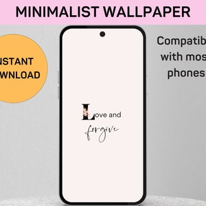 Christelijk minimalistisch behang voor telefoon, telefoonbehang schattig, christelijk behangcitaat, iPhone Wallpaper digitale download, christelijk cadeau