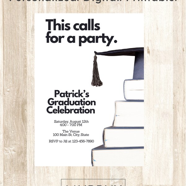 Graduation Party Invitation / Celebration / Graduation Open House / Celebrate the Graduate / Congratulations Graduate / Digital Invite