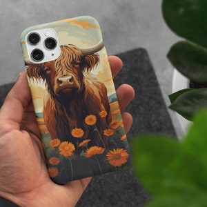 Western Highland Cow Phone Case, Scotland Cow, Iphone 14, 13, 12, 11, X, Cute Animal, Rustic Phonecase, Country, Homesteading, Farm, Cattle