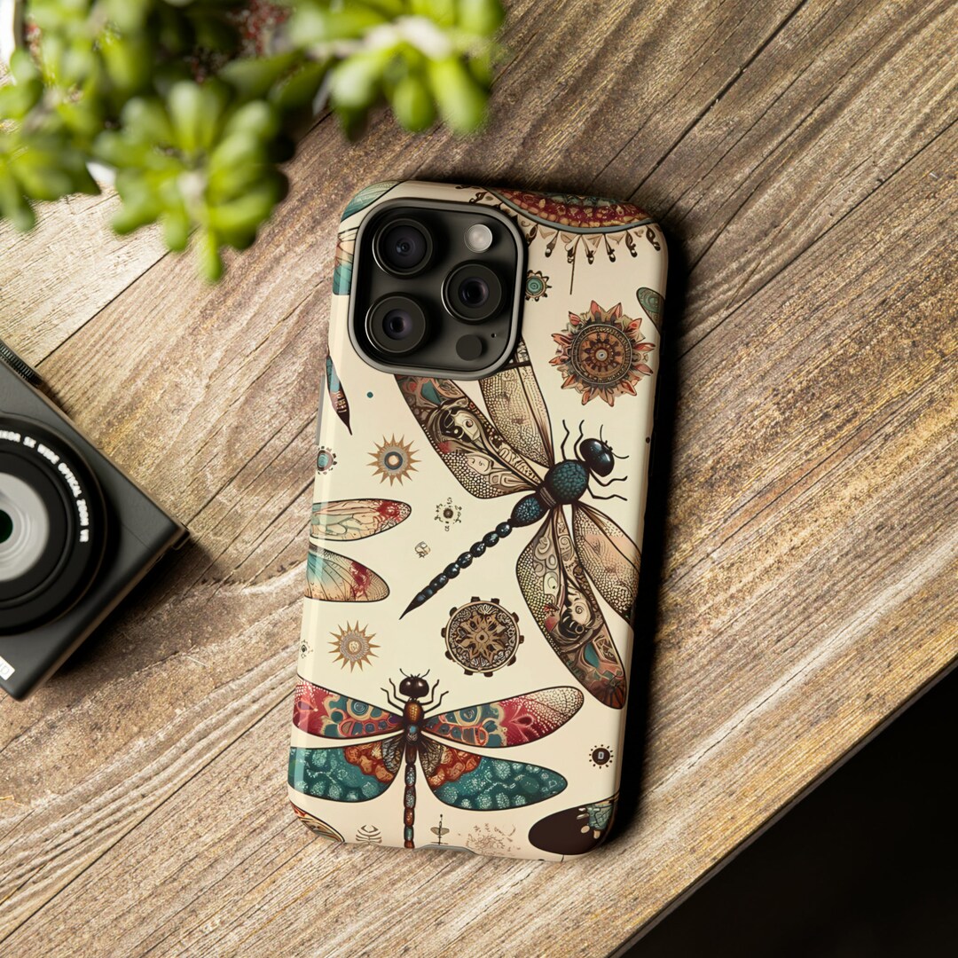 Dragonfly Boho Phone Case Cute Firefly Protective Phone Casing Bohemian