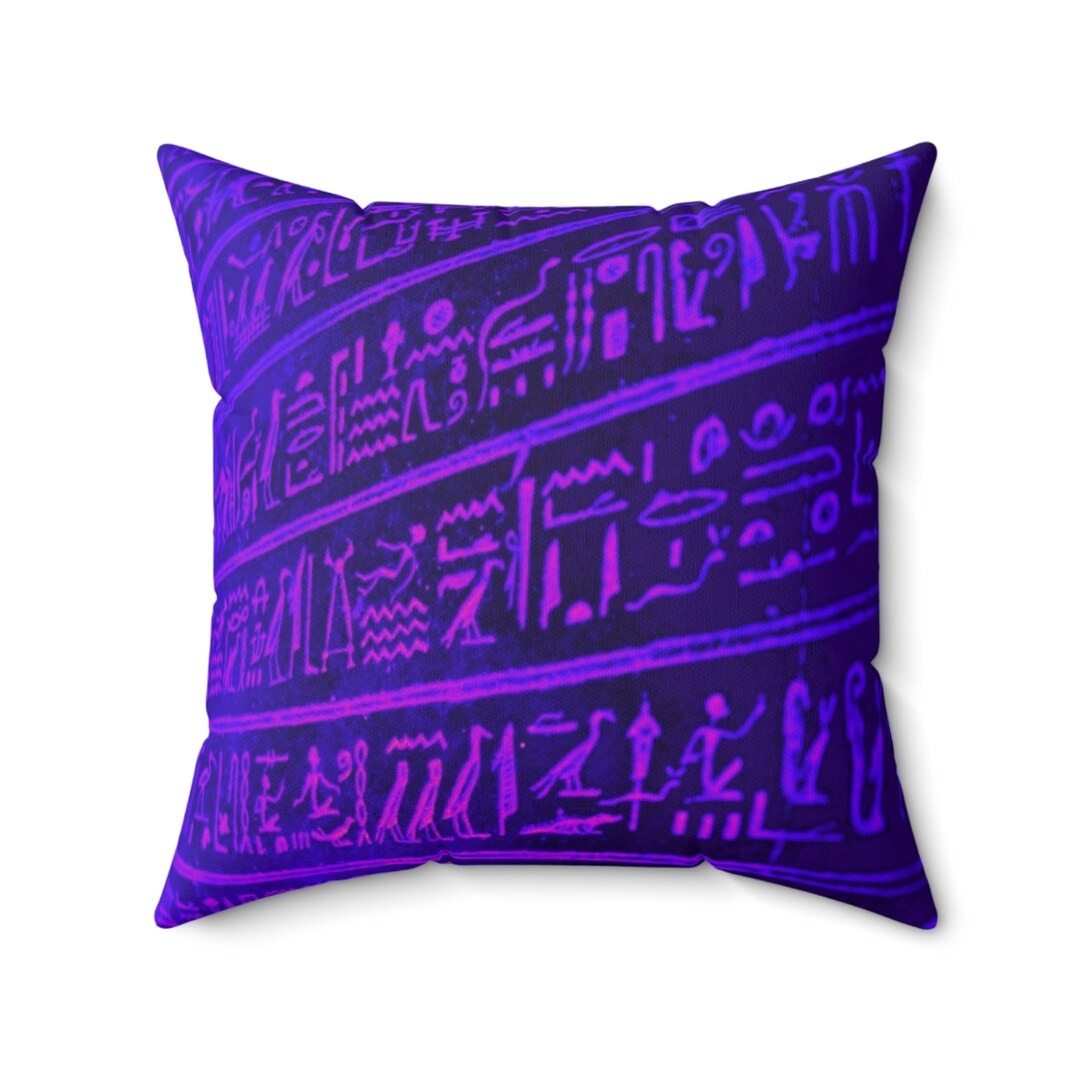 Ancient Egyptian Pillow Luxe Hieroglyphics Square Pillow Etsy