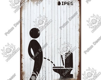 Toilet Rules Cartello In Metallo Per Bagno Con Regole - 20x30 Cm - Targa In Latta Divertente - Decorazione Da Parete Per WC E Man Cave - 2