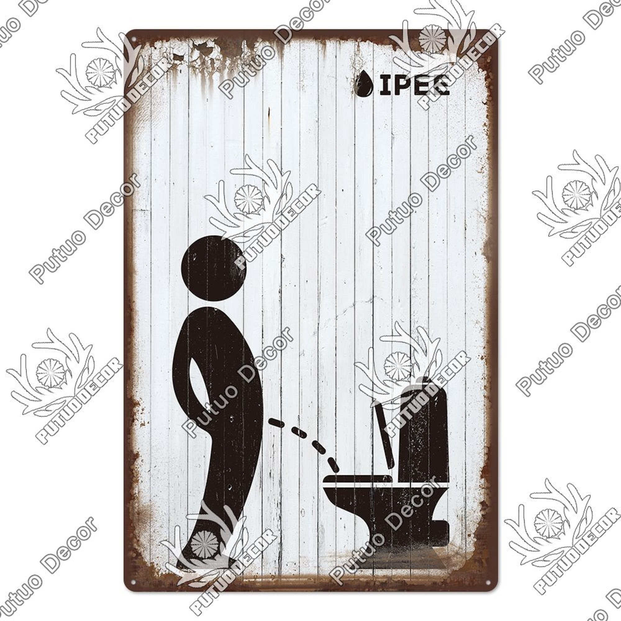 Targa con le regole del bagno, decorazione da parete con