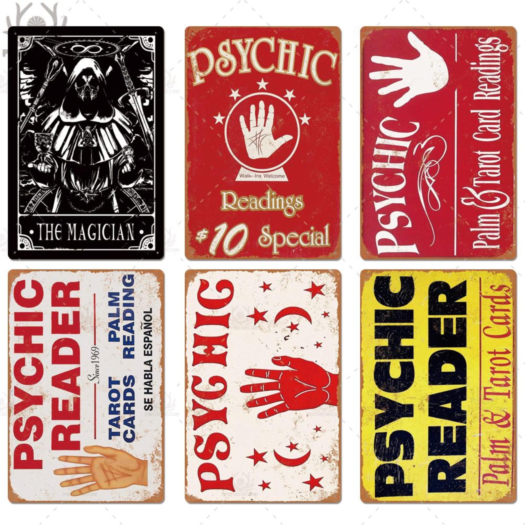 Tarot Cards Tin Sign Plaque Metal Vintage Psychic Wall Art Poster