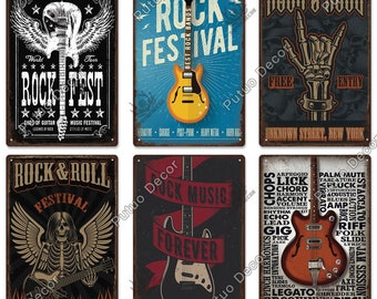 Music Tin Sign Vintage Rock & Roll Festival Poster Plaque Metal Retro Wall Art Decoration Sticker for Bar Pub Man Cave Iron Painting