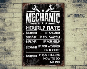 My Garage My Rules Warning Vintage Style Tin Sign Metal Plaque Mechanic Dad Gift For Him Garage Man Cave Rusted Wall Decor Poster