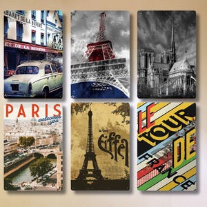 Parigi Benvenuto Targa Vintage in Latta Placca in Metallo Stile Retro Arrugginito Bar Casa Casa Soggiorno Poster Decorativo da Parete Francia Bonjour Parigi