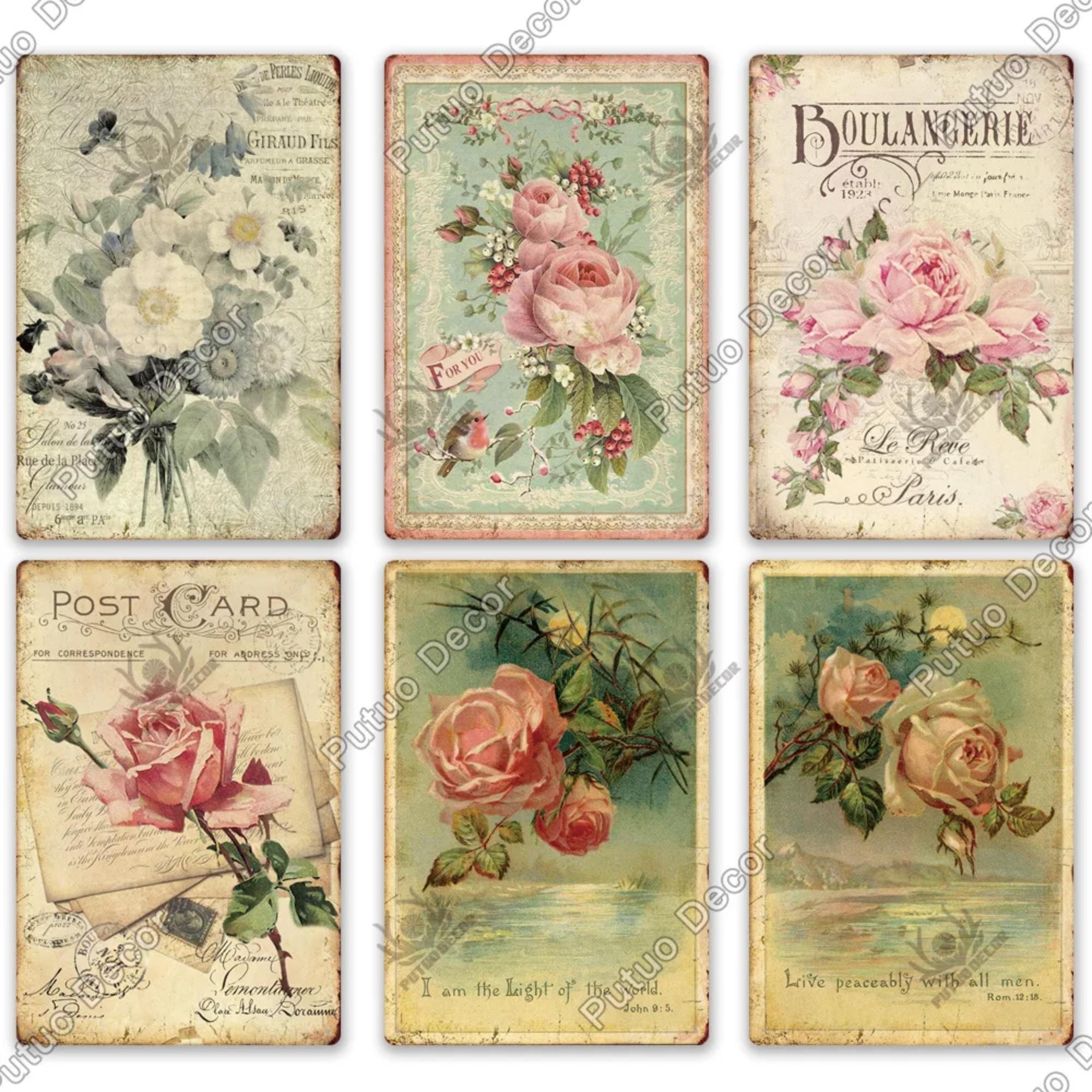 Beautiful Roses Vintage Tin Sign Retro Metal Poster Shabby Chic Wall Decor  for Kitchen Living Dining Room Garden Yard Plate Flowers Blossoms - Etsy, image size:2000x2000