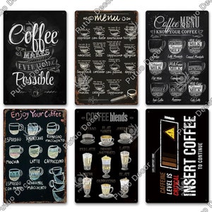 Aproveite seu café estilo vintage placa de lata placa de metal arte de parede pôsteres para cozinha bar café sala decoração retrô de ferro pendurado
