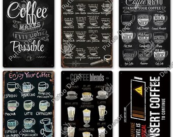 Enjoy Your Coffee Vintage Style Tin Sign Plaque Metal Plate Wall Art Posters For Kitchen Bar Cafe Room Retro Iron Hanging Decoration