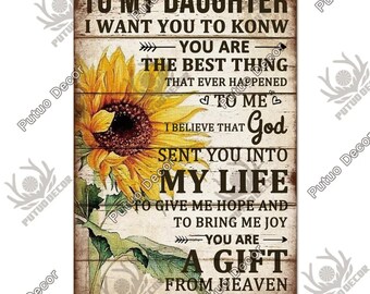 Targa In Metallo Con Girasole, 20,3 X 30,5 Cm, Decorazione Da Parete In Alluminio, Antiriflesso, Con Fori Per Appendere, Per Bar E Casa