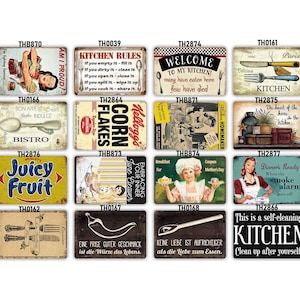 Retro Style Kitchen Metal Rustic Tin Sign Dinning Room Restaurant Plaque Vintage Style Poster Wall Art