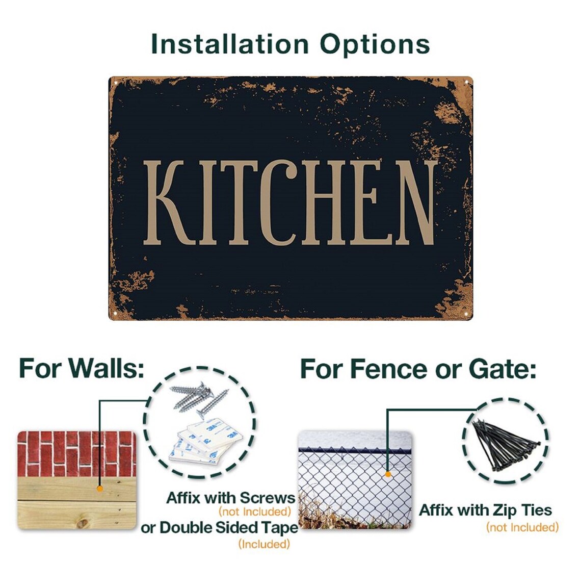 Retro Style Kitchen Metal Rustic Tin Sign Dinning Room Restaurant ...