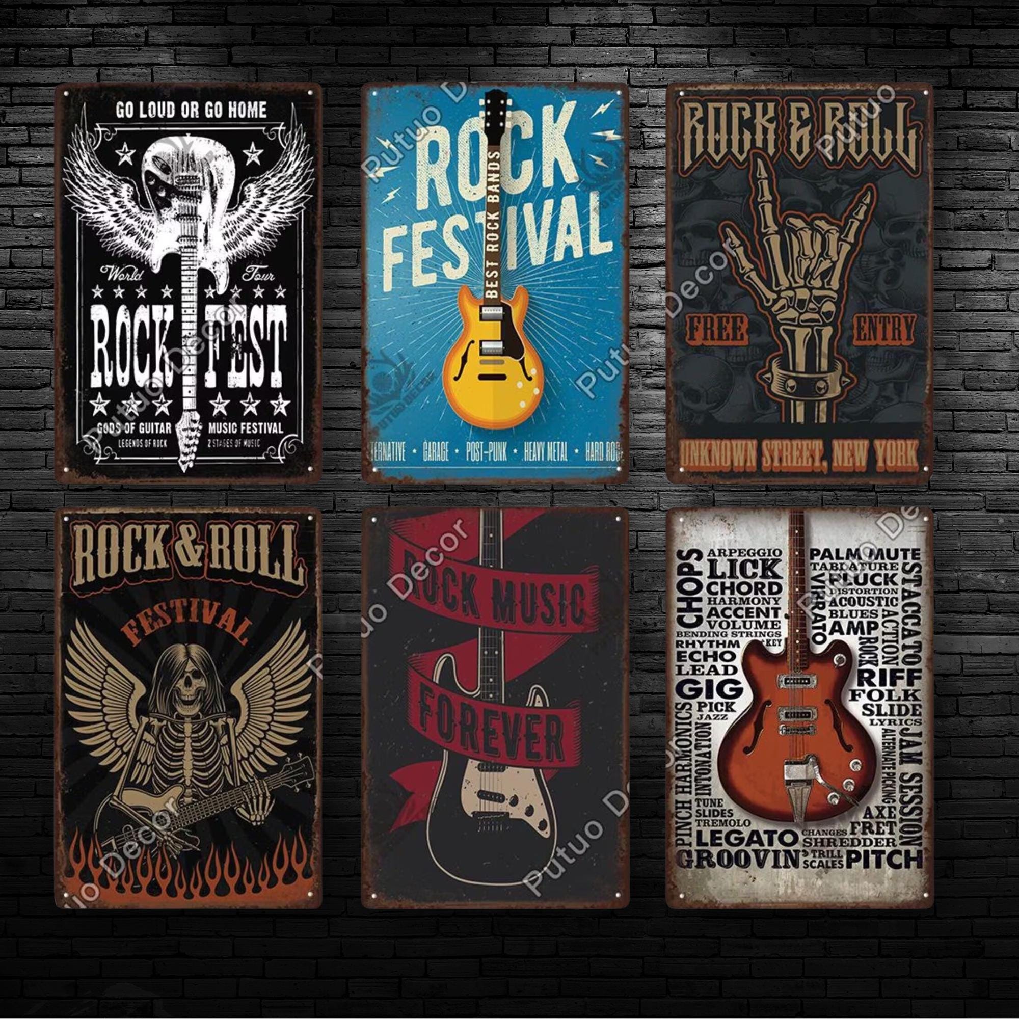 Music Tin Sign Vintage Rock & Roll Festival Poster Plaque Metal