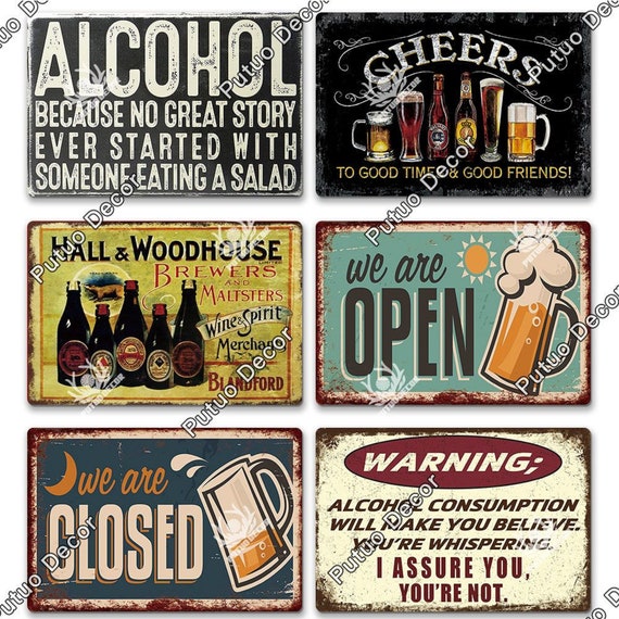 Vintage Style Metal Drunkenness Prohibited Wall Sign Hang Bar Pub Man Cave Decor Vintage Style Metal Drunkenness Prohibited Wall Sign Hang Bar Pub Man Cave Decor