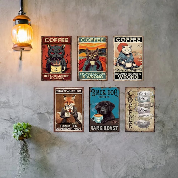 WC Toilette Animali divertenti Bagno Retro Targa in latta Vintage Bagno Targhe in metallo Poster da parete Decorazione Lavati bene le mani - Italia