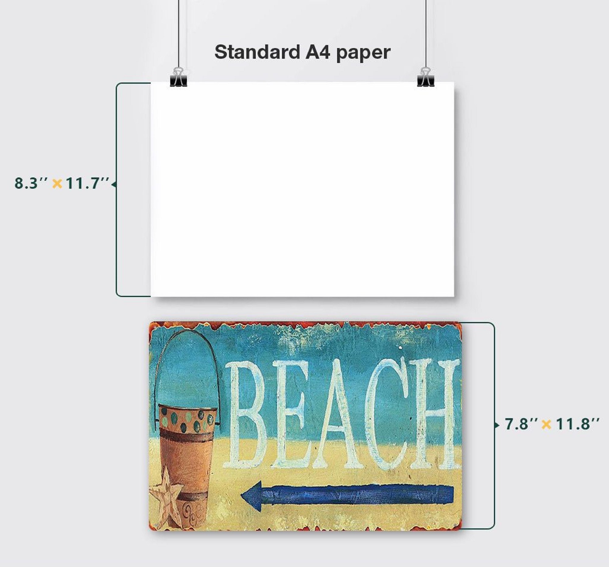 Beach Tin Sign Plaque Metal Vintage Poster Metal Wall Decoration Bar ...