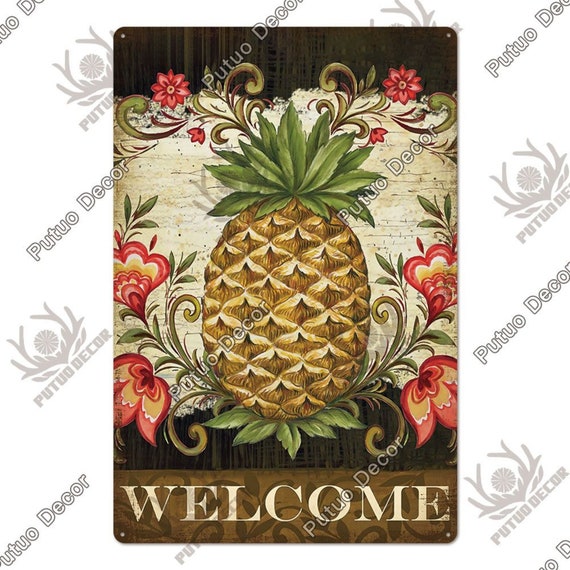 Dodino lavanda Provence Targa di metallo 20x30 cm vintage retro regalo per la cucina decorazione per la casa, targa in latta